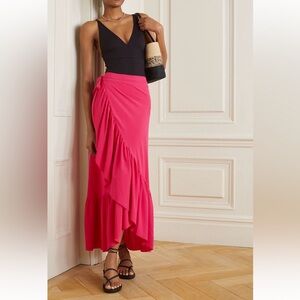 !!STEAL!! Julia ruffled stretch-twill pareo in fuchsia by Eres, size M/6US